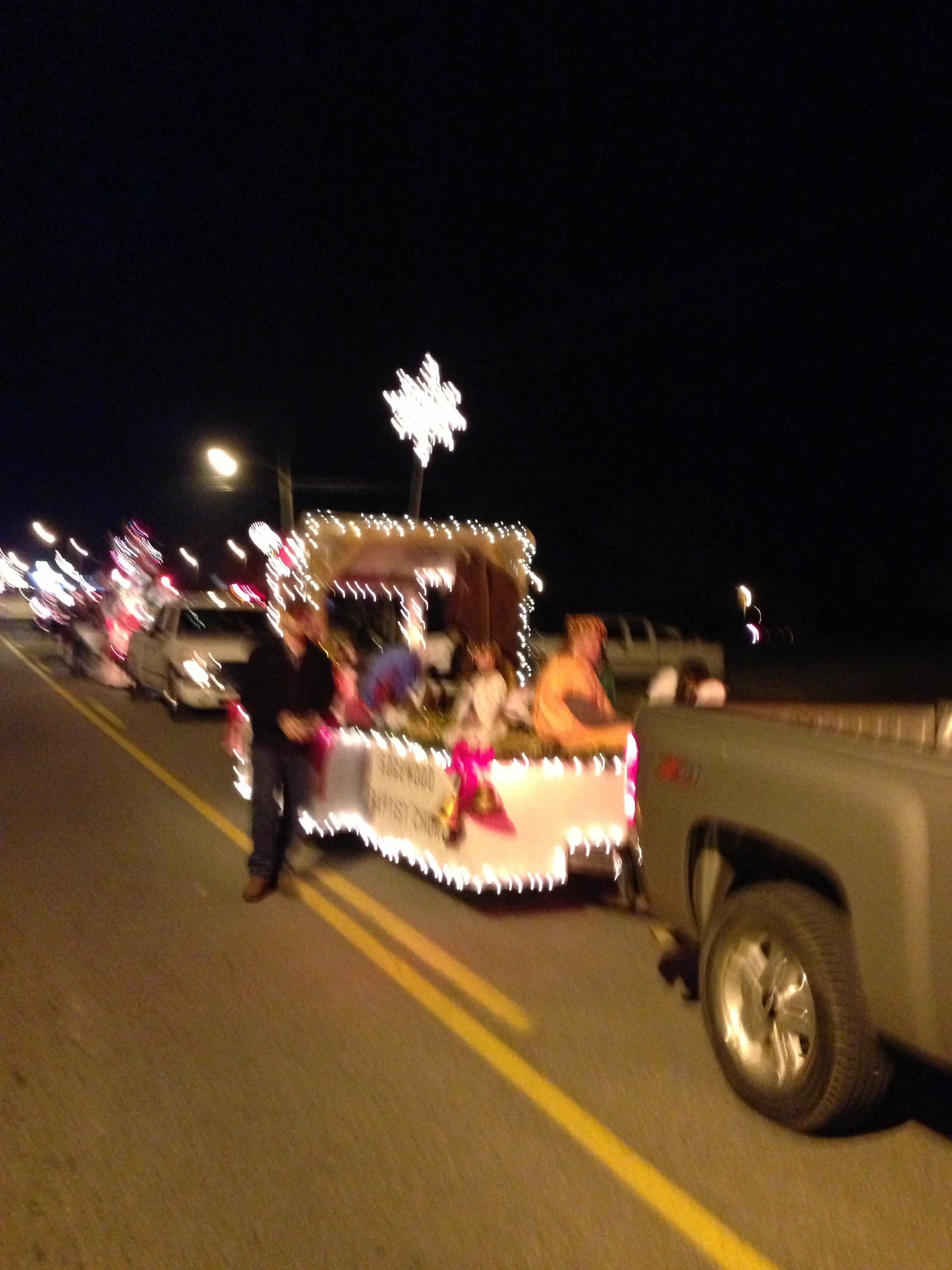 Not the best shot - the float in the parade
